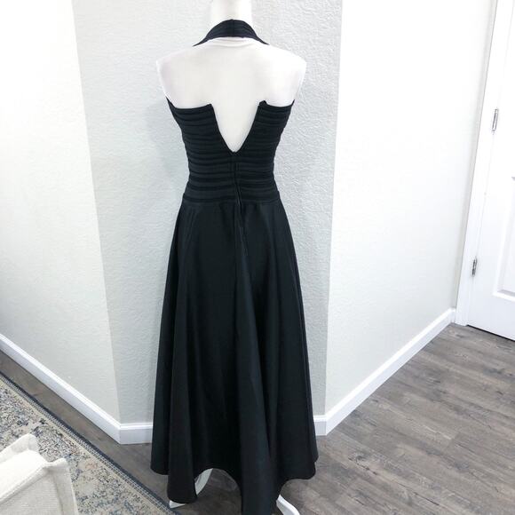Tadashi Shoji Black Halterneck Long Gown Dress - Picture 5 of 11